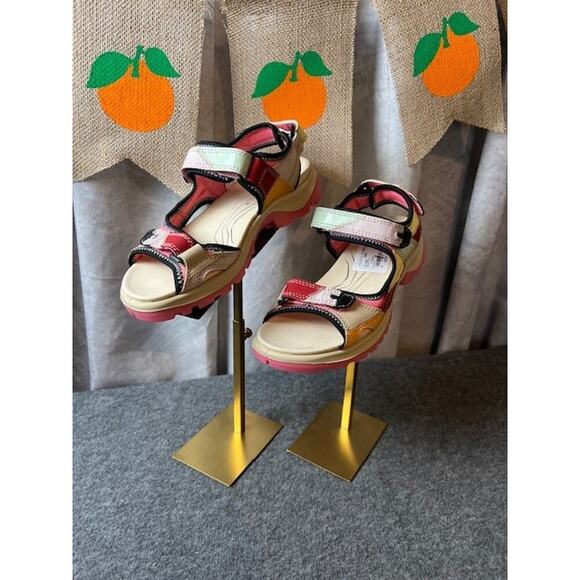 Ecco Offroad Sandals Hiking Multicolor Bubblegum Women Sz US 8 - Picture 1 of 8